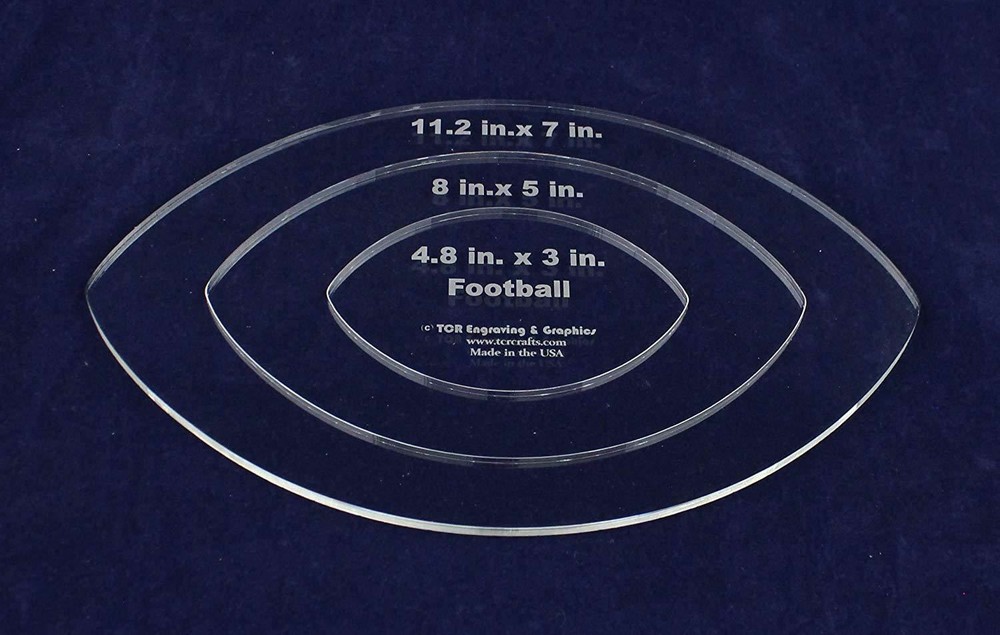 Nested Football Template 1/4 Inch Acrylic
