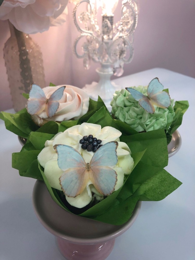 iridescent Look Blue Edible Butterflies