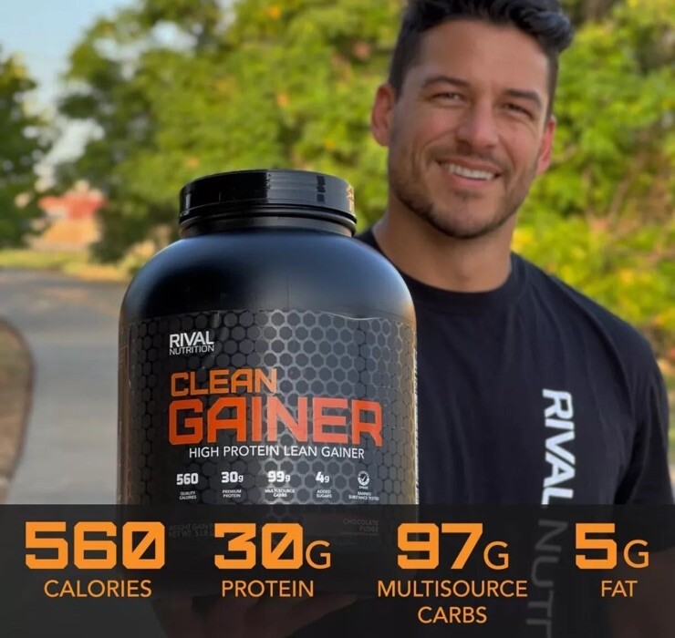 Rivalus Clean Gainer - Chocolate Fudge, 5lbs
