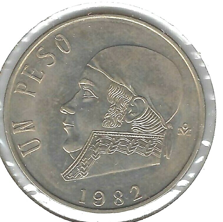 1982 Mexico Circulated One Peso Coin