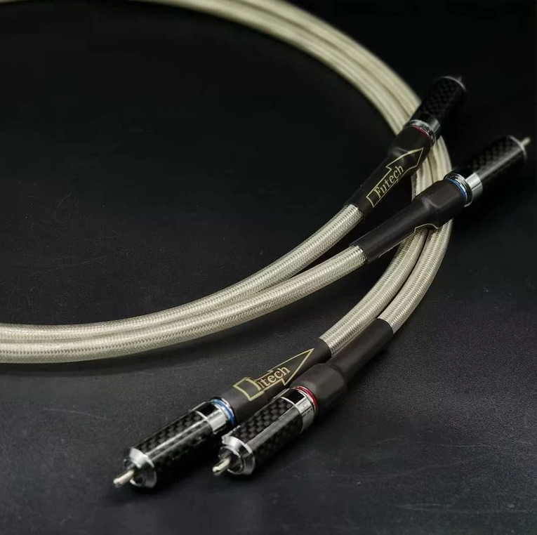 1pair occ Silver Plated RCA Audio Cable Rhodium Plug