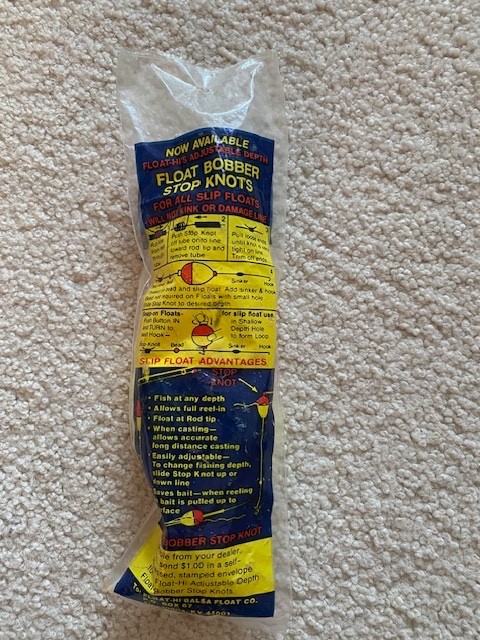 Old FloatHI Glo Float Bobber Stop Knots (3 in Pkg)