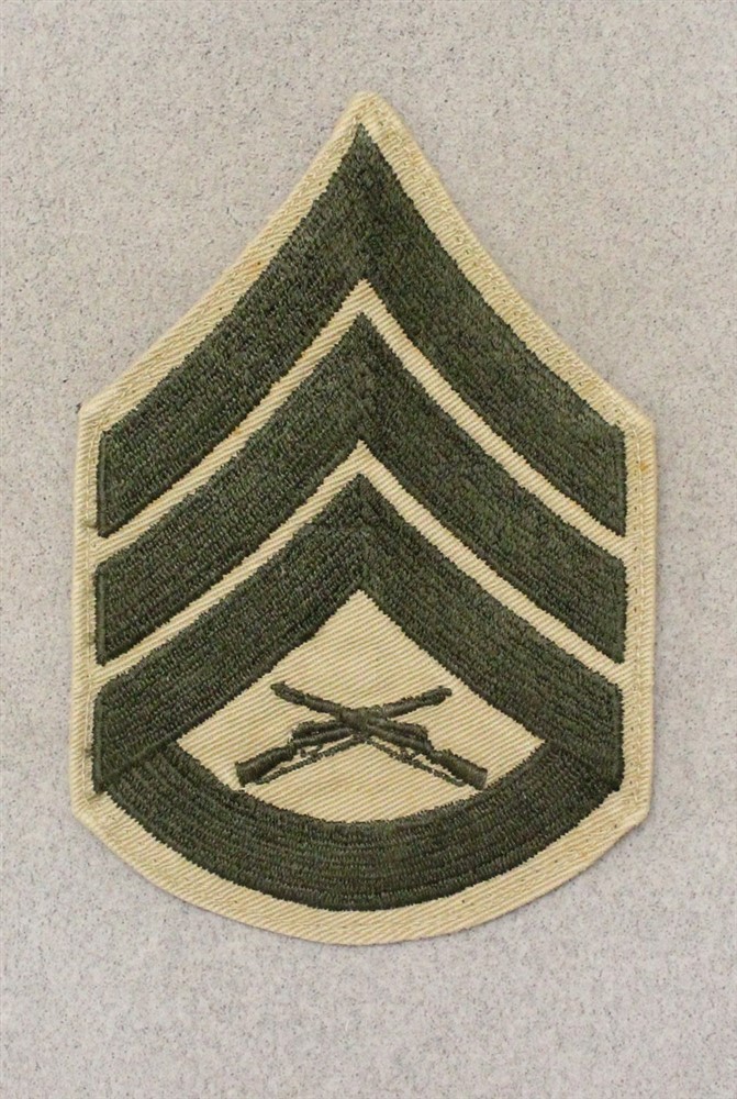 USMC Marine Rank Chevron 852: Staff Sergeant, single - khaki