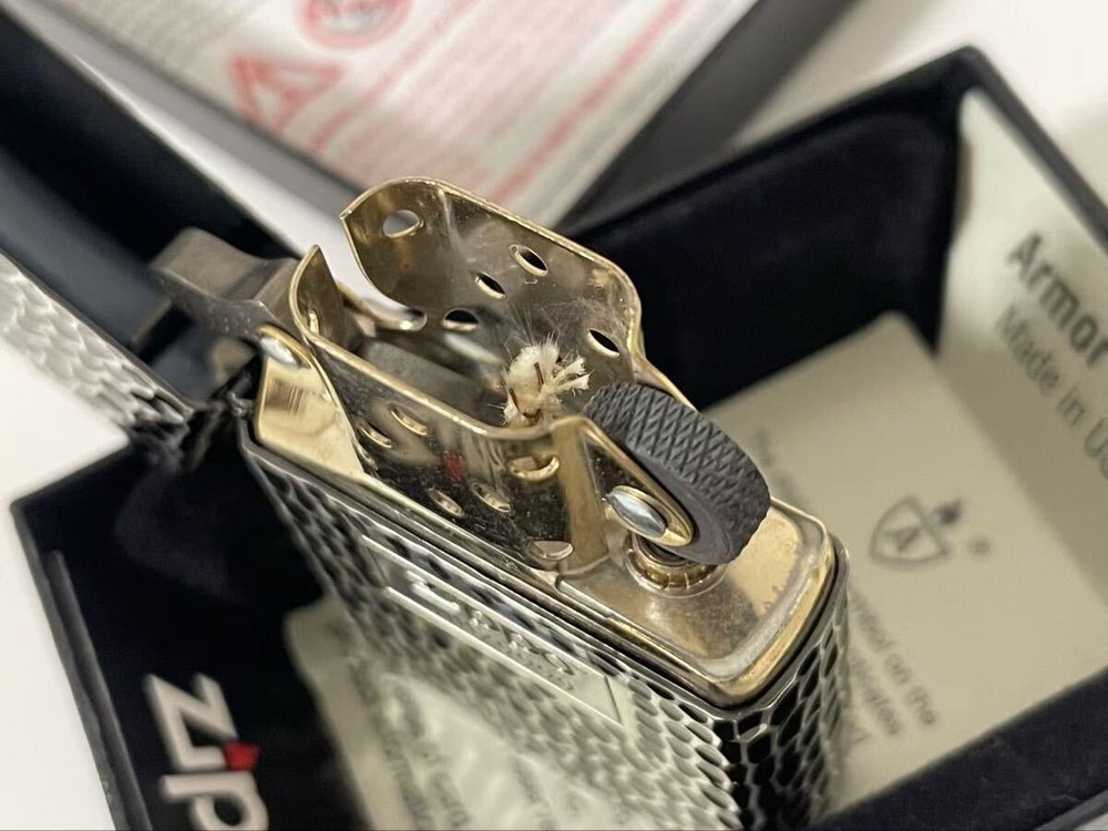 Zippo Meteorite Crater Silver 5 Sided Design Etching Lighter Regular Japan