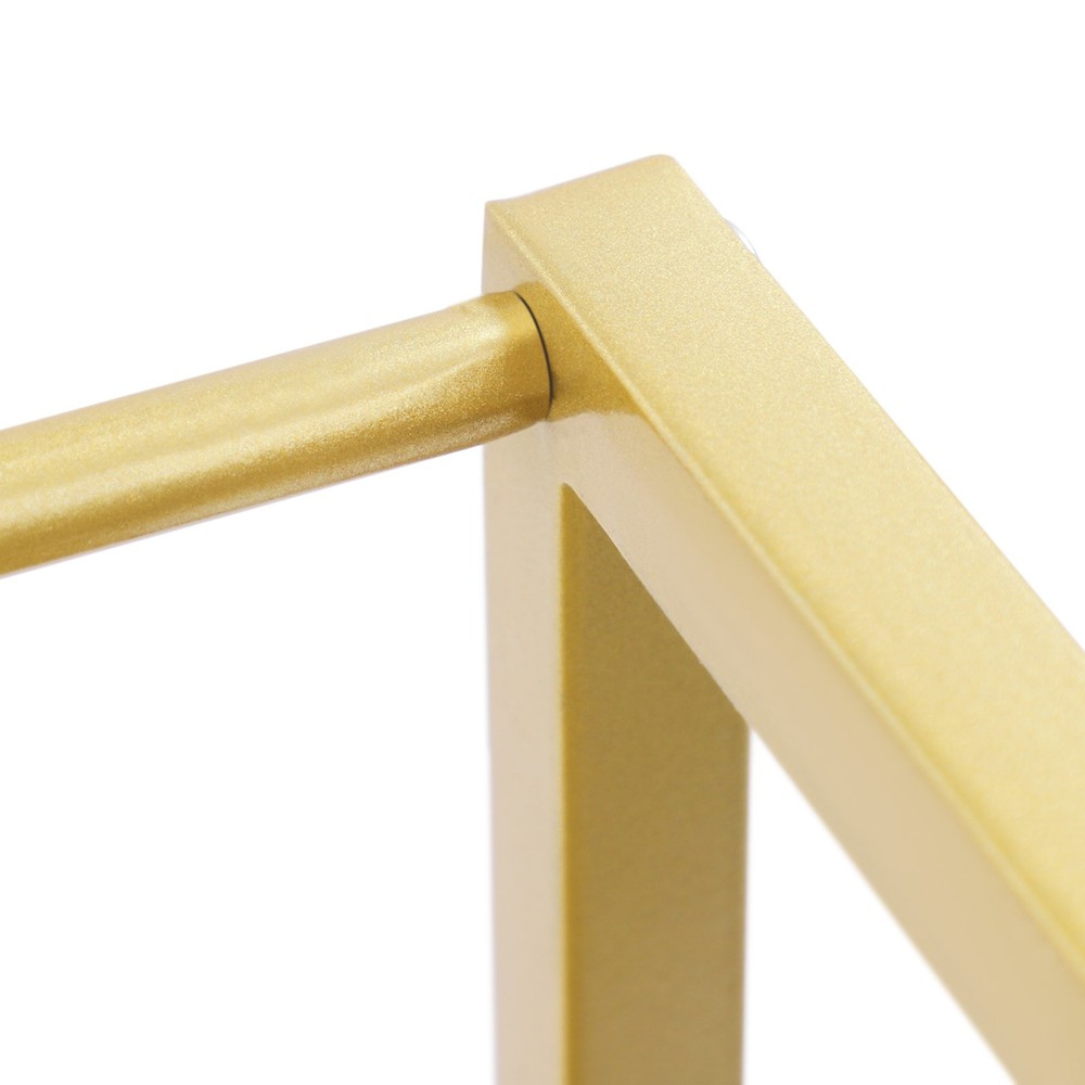 Open Shelf Bookcase, 3-Tier Display Rack, Gold, Baking Paint, Floor Mount