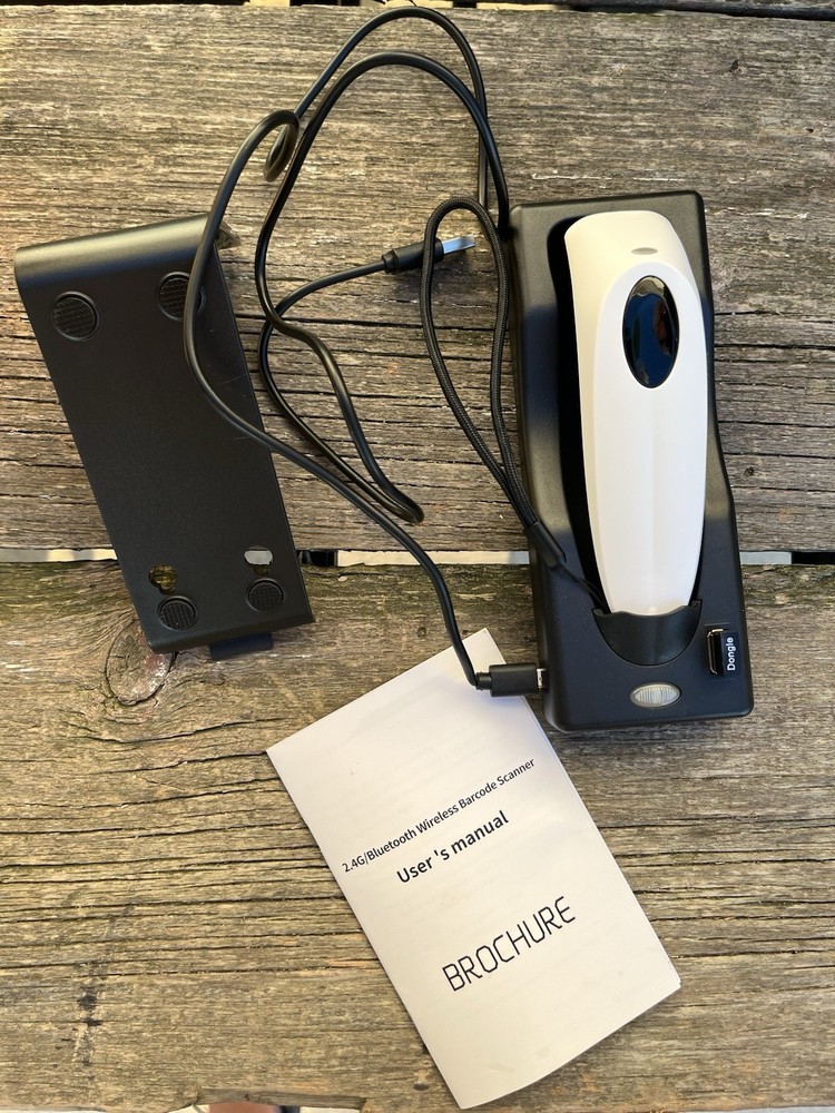 Bluetooth Wireless Handheld Barcode Scanner with Base 2.4G Wireless+USB Wired