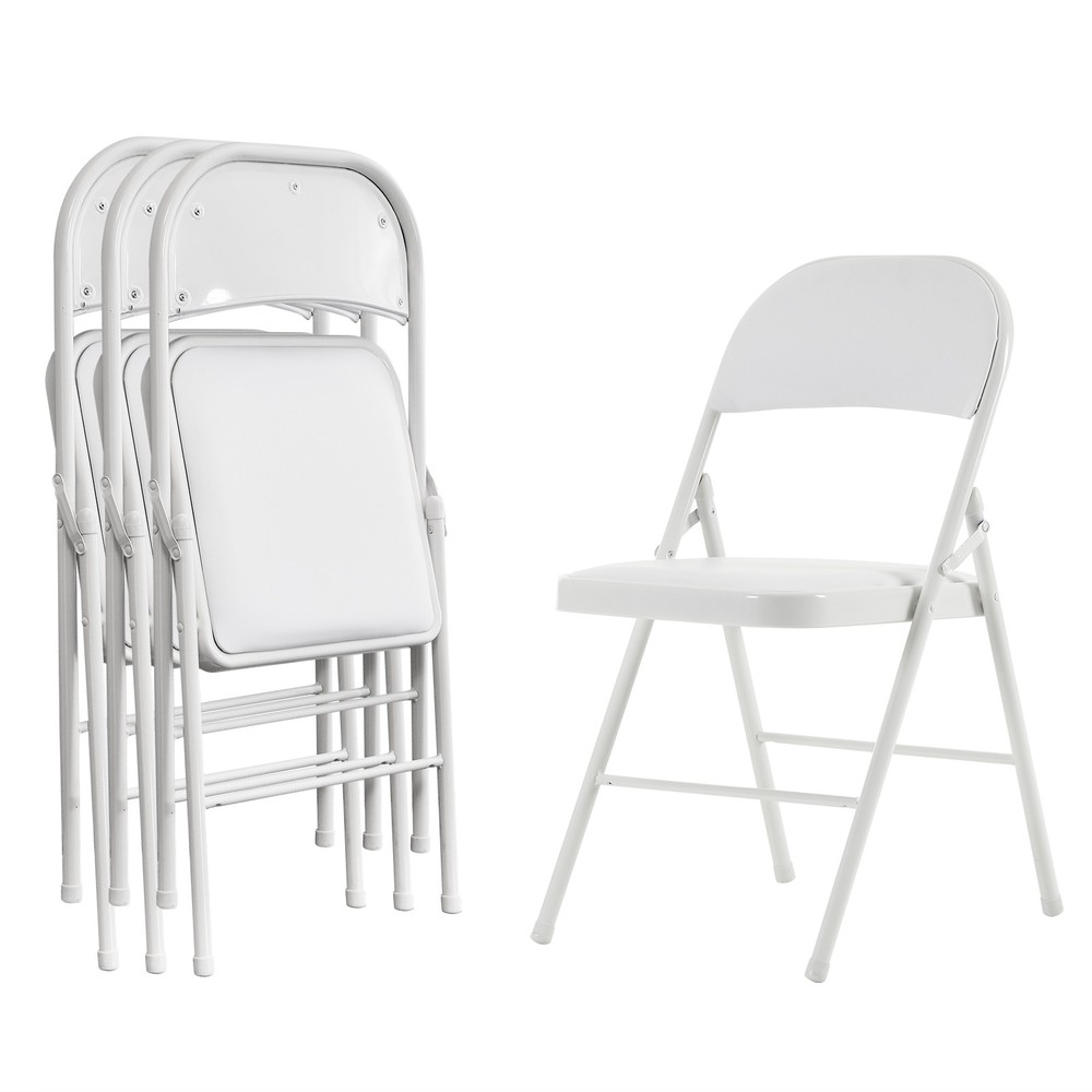 【Old Code：33292149】4pcs Elegant Foldable Iron & PVC Chairs for Convention