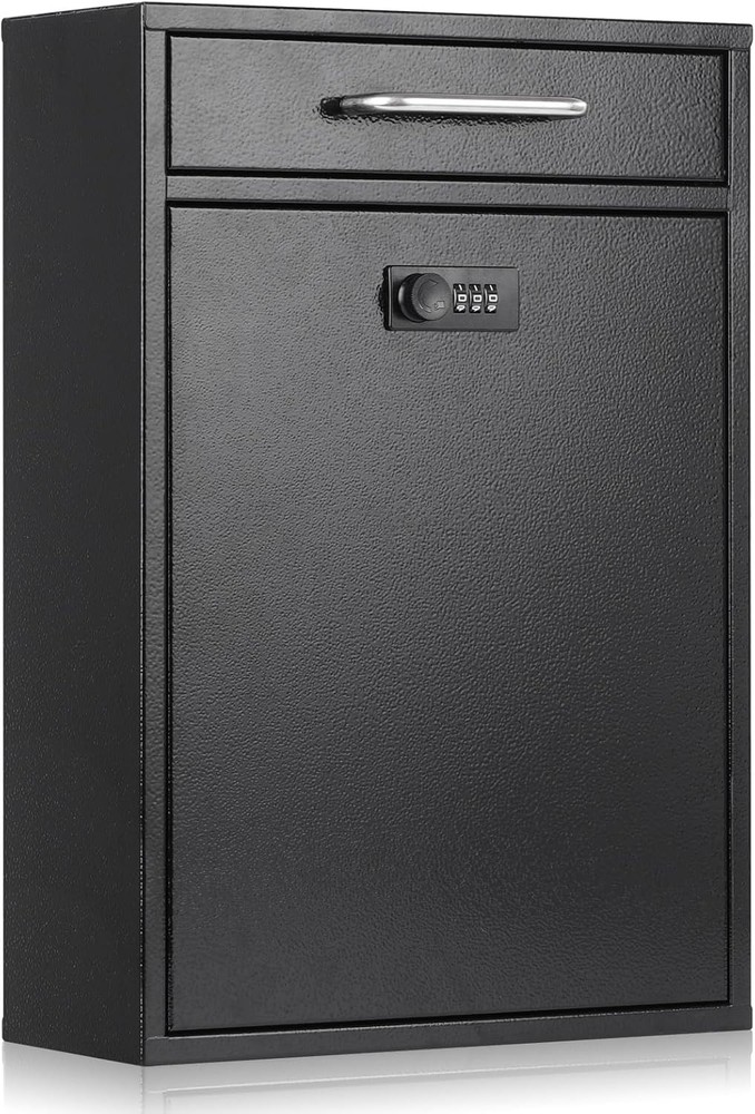 xydled Wall Mount Mailboxes with Combination XL Large, Black Lock