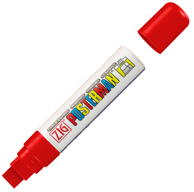 Red Posterman Waterproof Pen - 15mm Nib