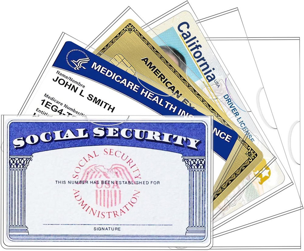 6 Pack Social Security Card Holder，Social Security Card Protector Sleeve，New ...