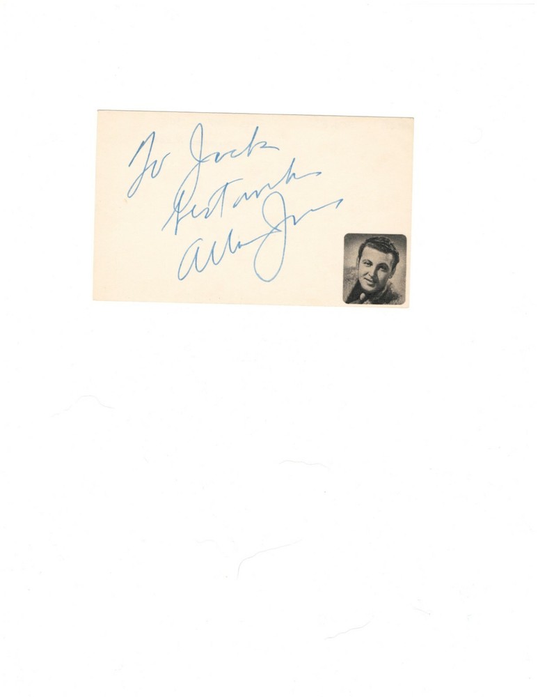 ACTOR ALLAN JONES AUTOGRAPH ON WHITE CARD