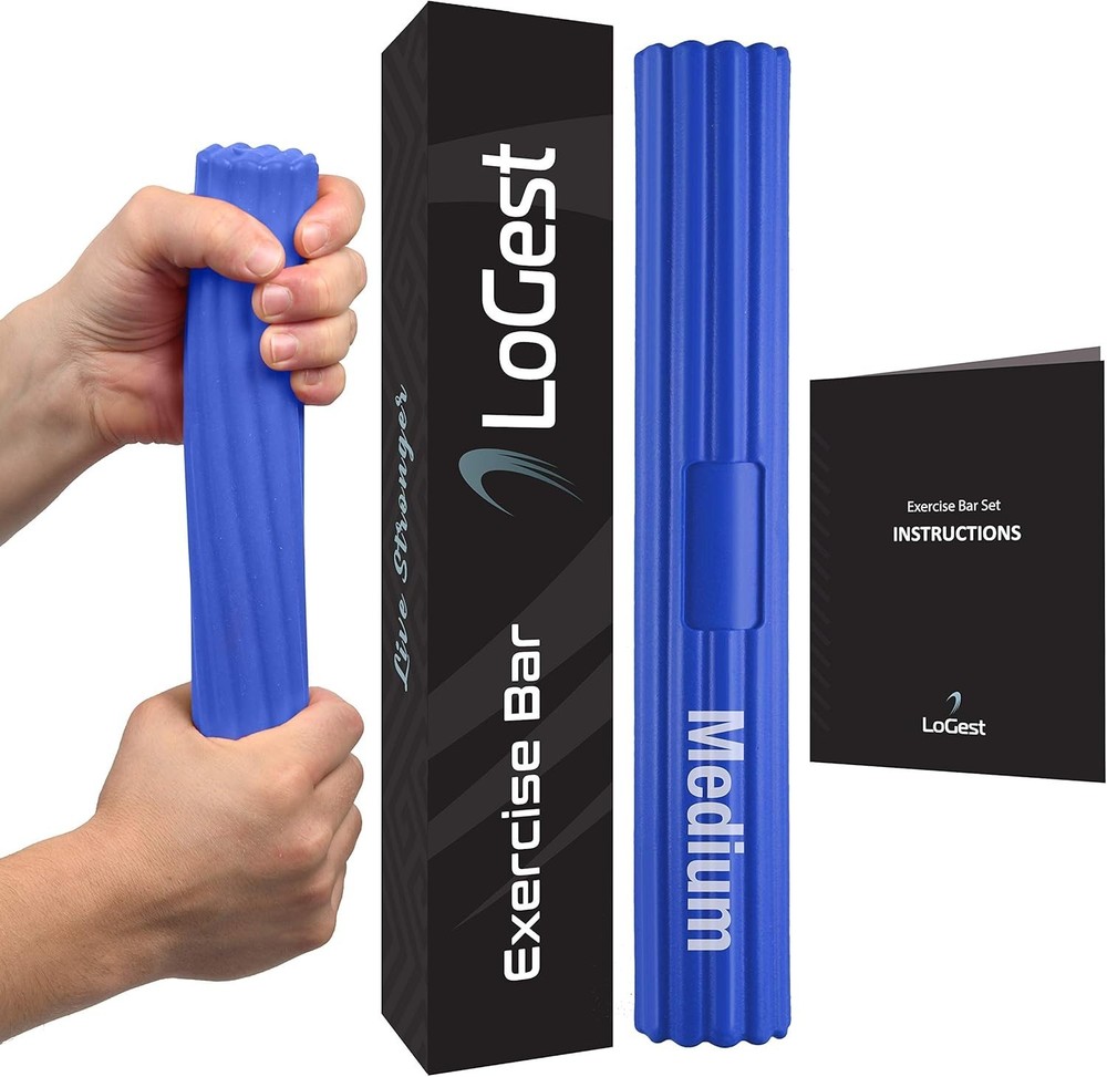 BLUE - MEDIUM Logest Twist Hand Exerciser Bars for Physical Therapy - Relieves T