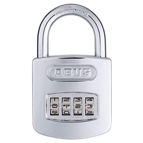 All Weather Chrome 4 Dial Combination Padlock, Black/Silver