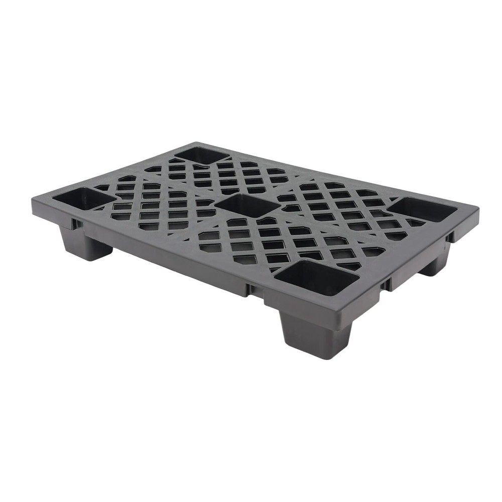 6-Pack Stackable Plastic Pallets with Interlocking Design and Anti-Slip Surface