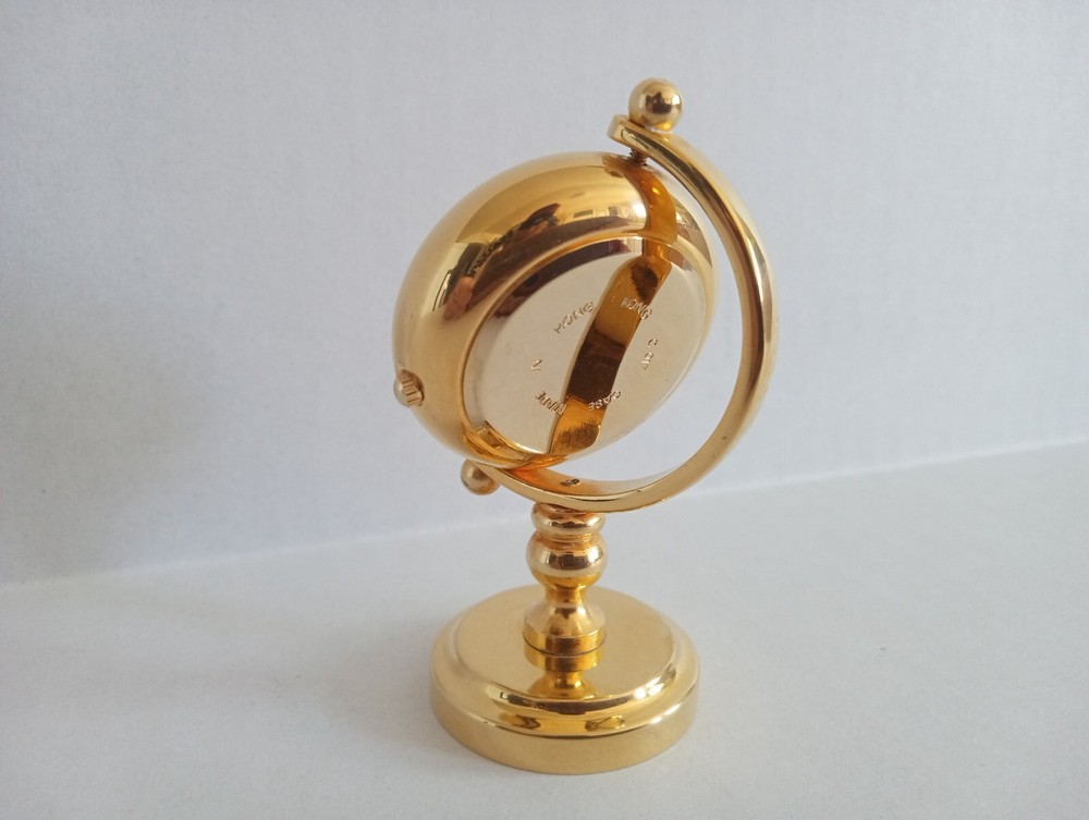 Perini Miniature Brass Clock Globe Collectible