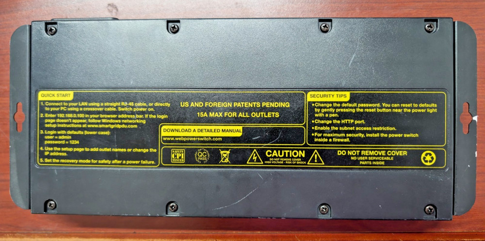 Digital Loggers Web Power Switch Pro Model - No Cable - Untested