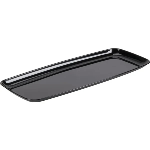 Sabert Mozaik 9″ x 22″ Black Plastic Rectangle Platter / Catering Tray –25 Units
