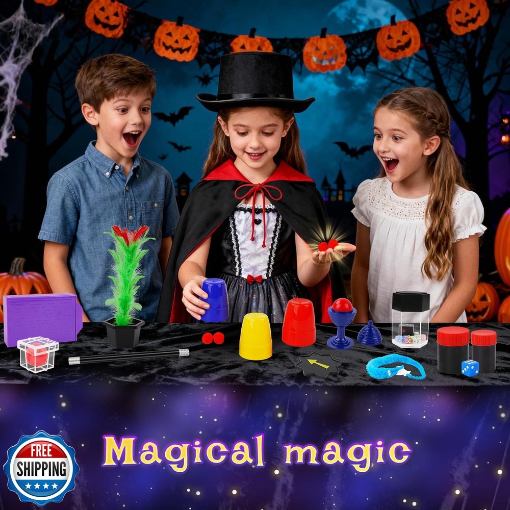 Magic Kit, Magic Tricks Includes Magic Wand and Magician Costume,