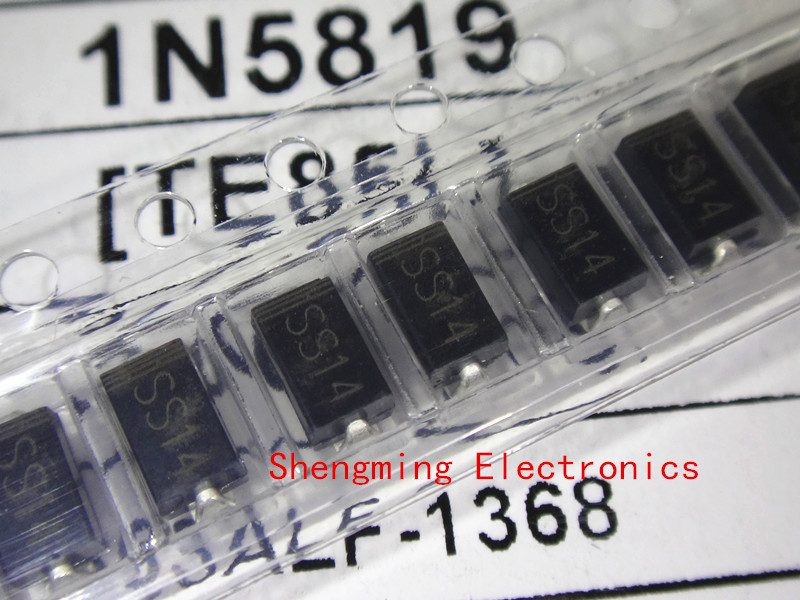 100PCS 1N5819 IN5819 SS14 1A 40V Diode SMA DO-214AC