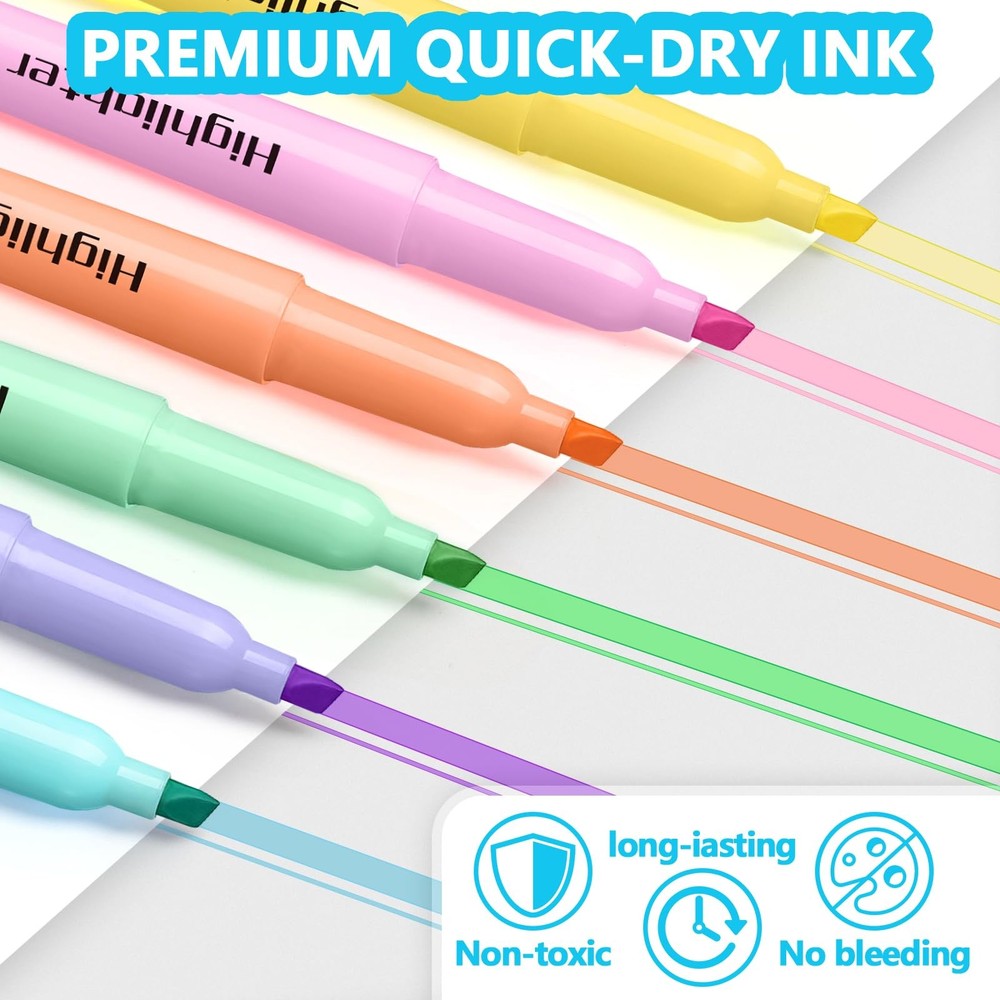 Chisel Tip Highlighters Bulk Assorted Colors Study pens 108 Pack