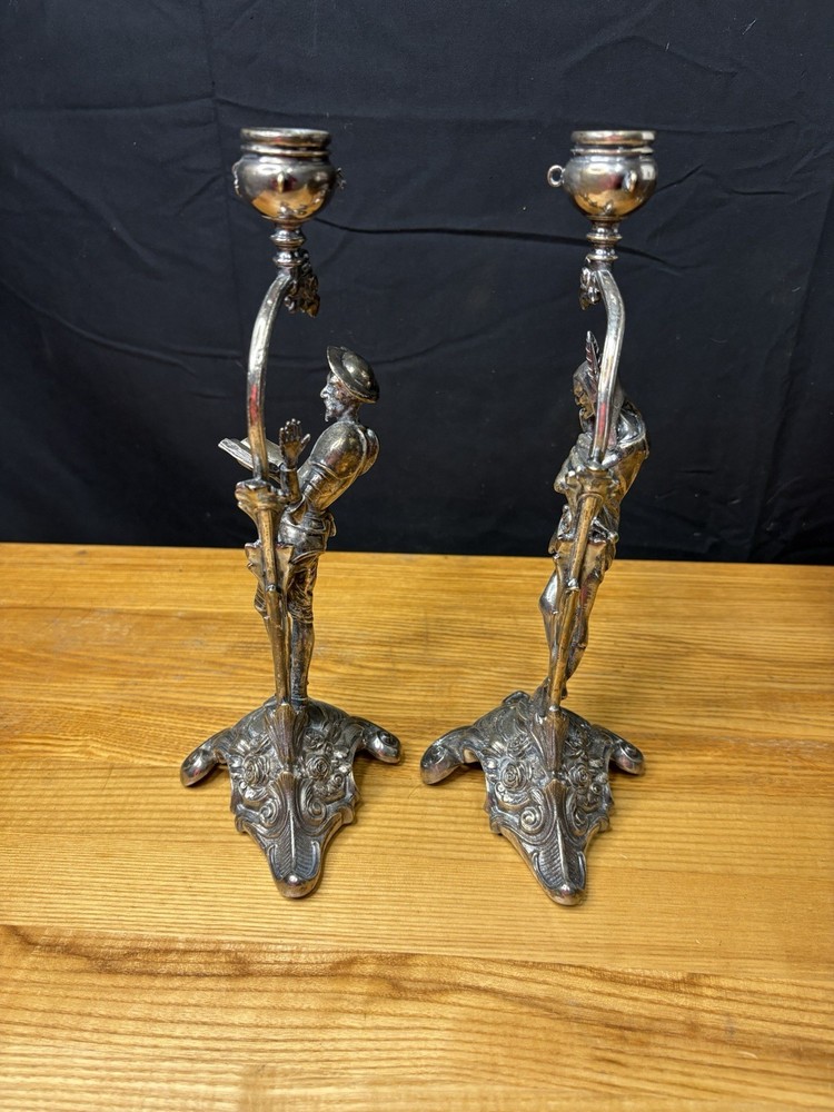 Antique Fraget Silver Plated Candlesticks