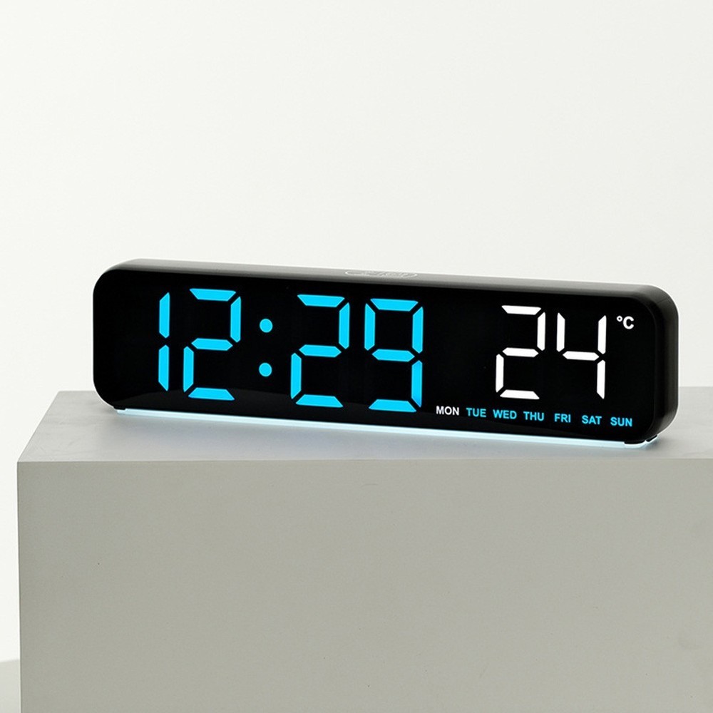 Digital LED Clock with Temperature Sensor Three Speed Brightness and Timer