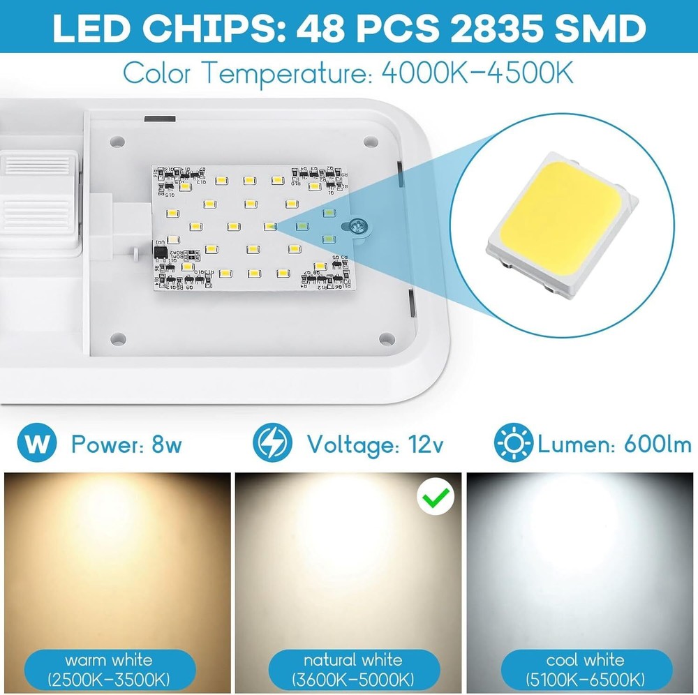 12V LED RV Ceiling Dome Light RV Interior Lighting for Trailer Camper Truck Boat