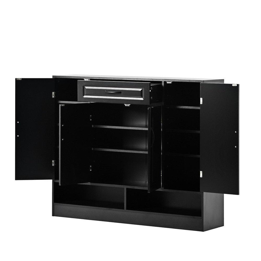 Durable Material Sleek and Modern Shoe Cabinet w/Space-saving Design Side Board