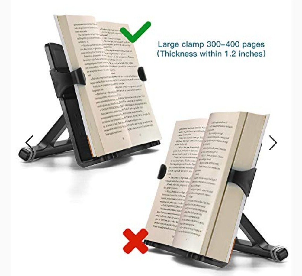 Portable Large Book Stand Holder, Foldable Reading Stand Height/Angle Adjustable