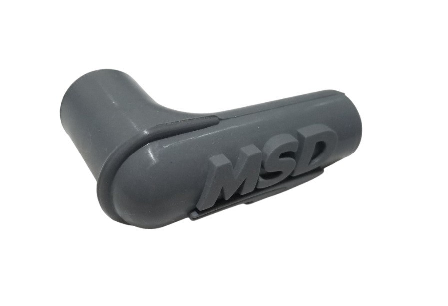 SINGLE MSD Ignition Spark Plug Wire Boot Right Angle 90 Degree Silicone Grey