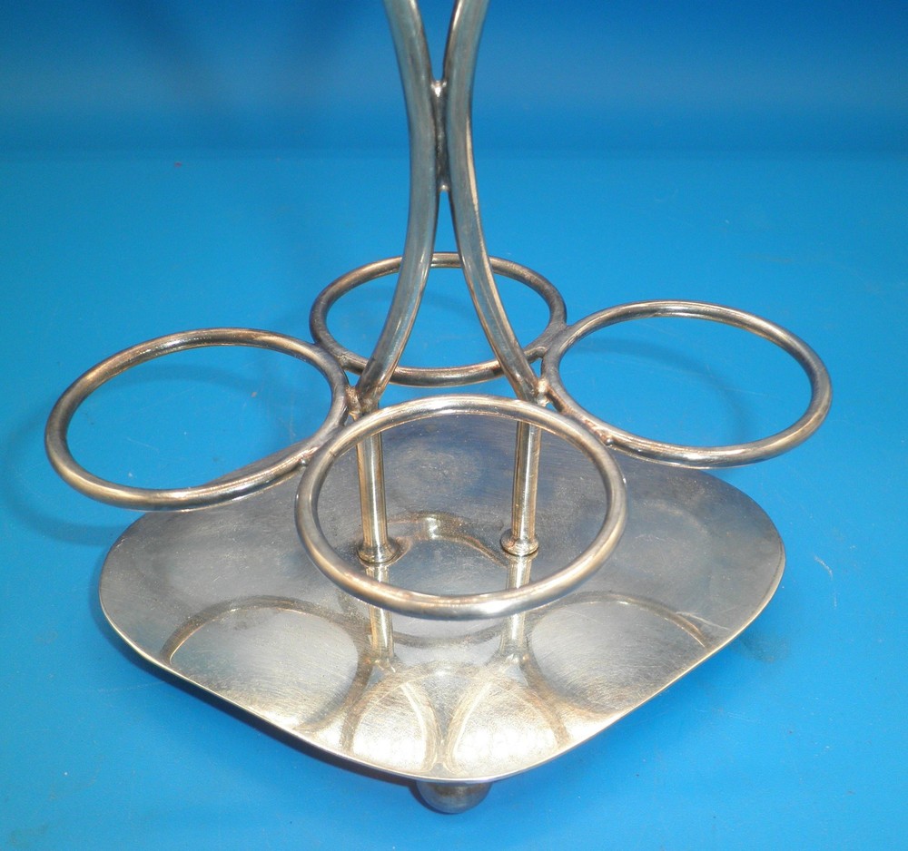 Small silver plate condiment set England castor cruet