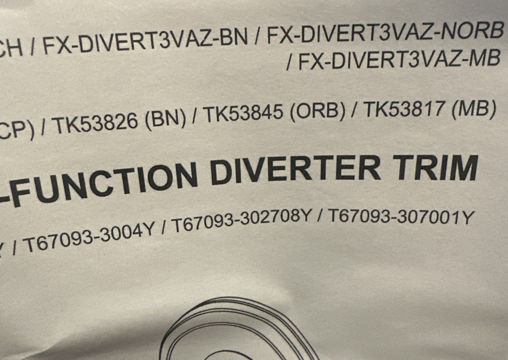Jacuzzi Vazia 3-function Diverter Trim Item:TK53827