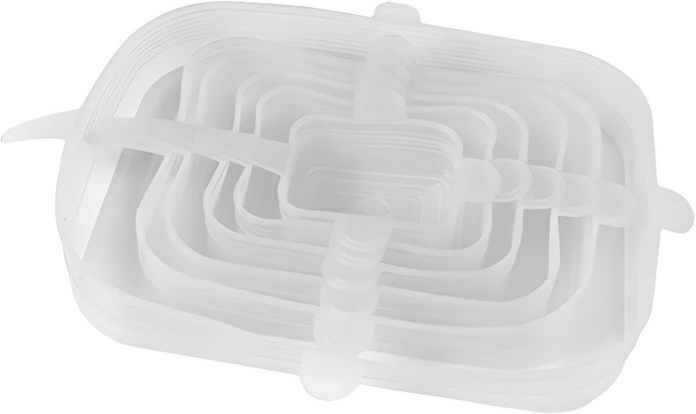 6 Packs Rectangular Silicone Stretch Lids Set of 6 Sizes Reusable Sturdy