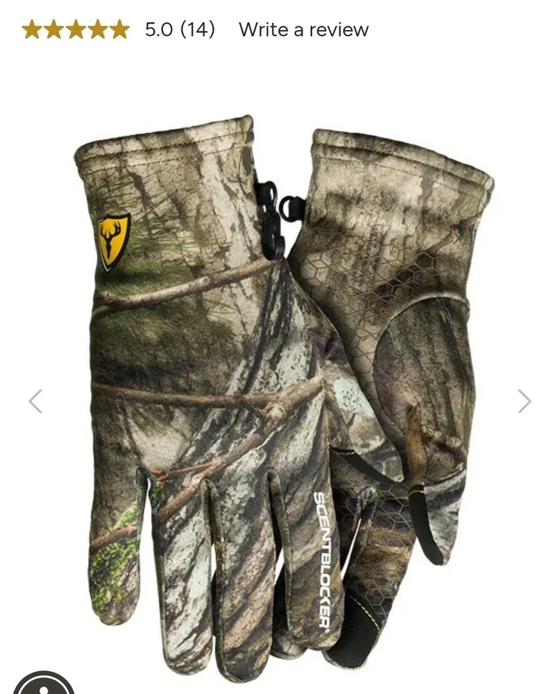 Scent Blocker Real Tree Camo Gloves Large