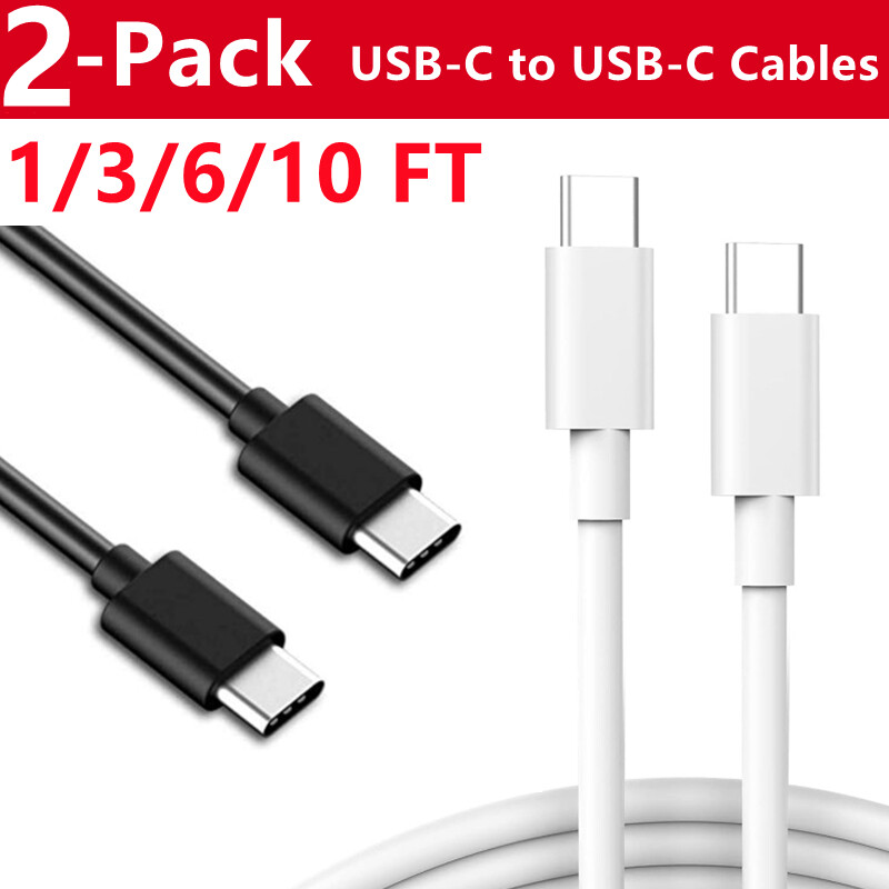 2 Pack USB-C to USB-C Fast Charging Cable Type C Quick Charging Cord Data SYNC