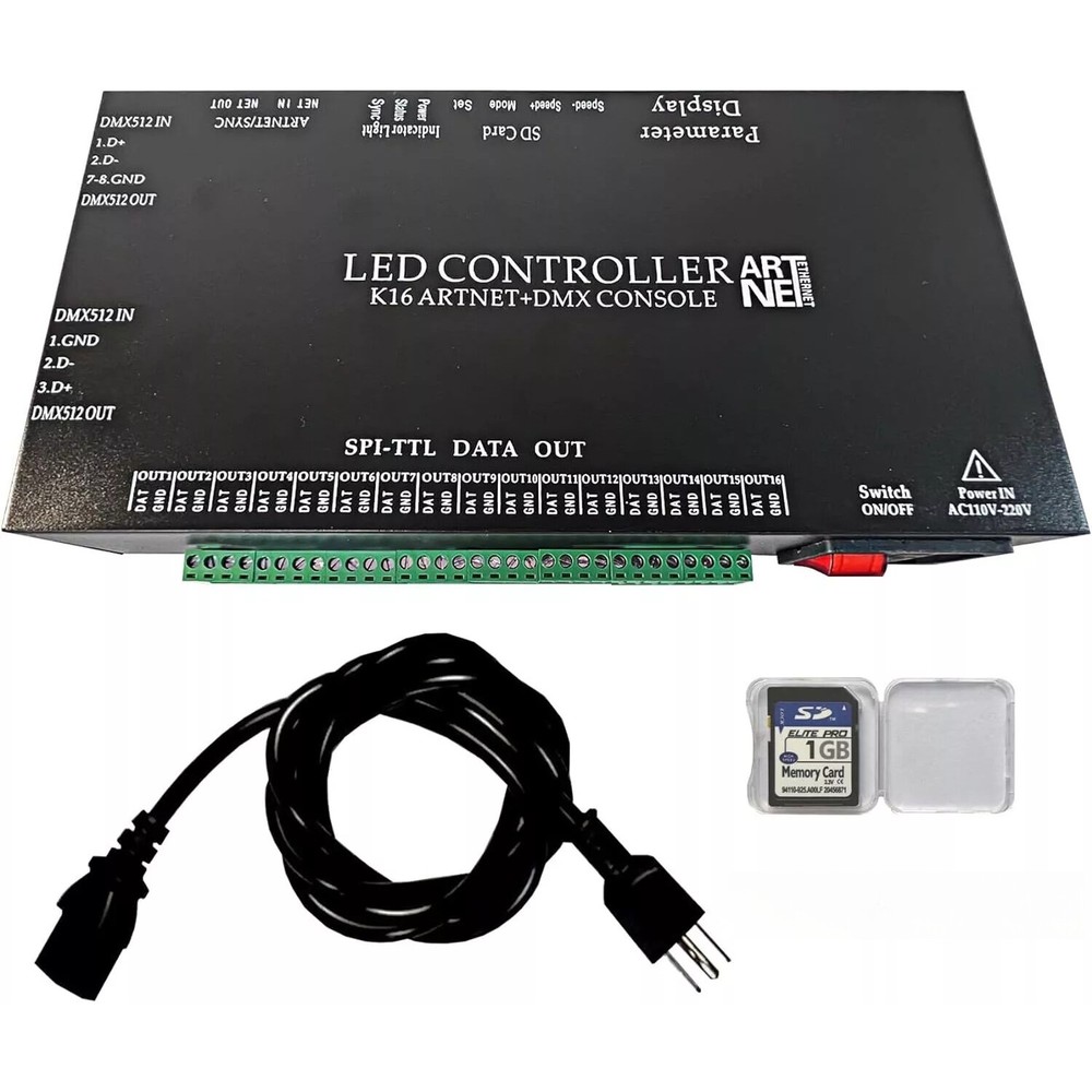 K16 Artnet Programmable Pixel LED Controller for DMX512 WS2811 RGB LED Strip