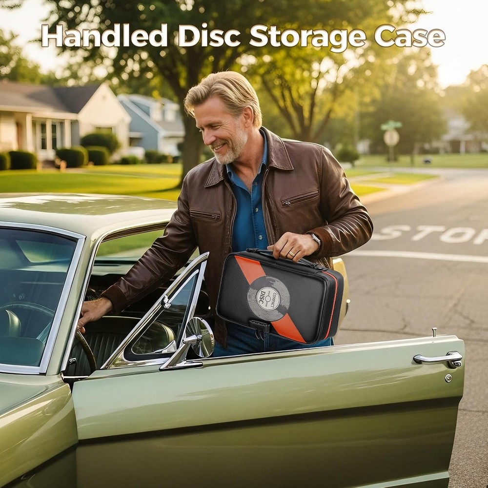 DVD CD Storage Case with Lock, 120 Capacity CD Binder, Leather DVD Storage with