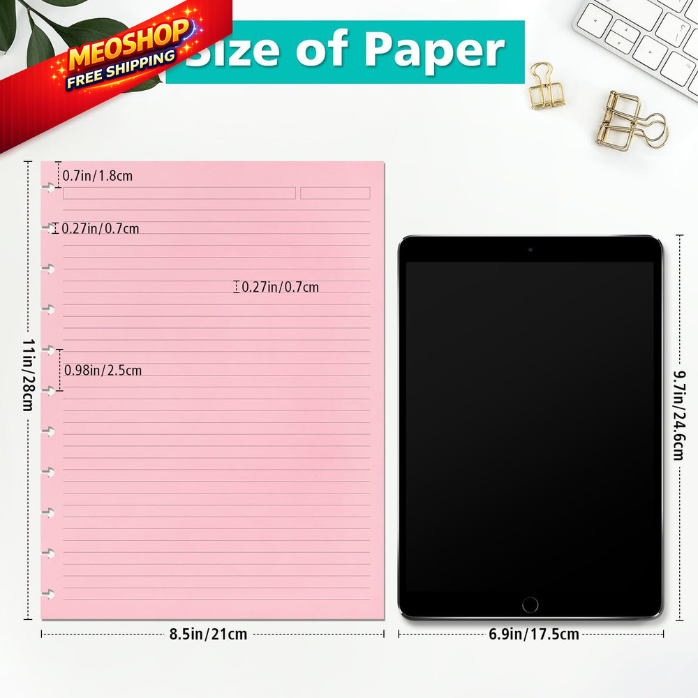 Letter Size 11 Discs 120gsm Discbound Refill Paper, 200 Sheets, White