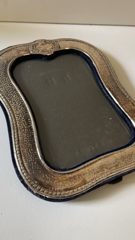 Vintage Hammered Silverplate 5x7 Photo Frame