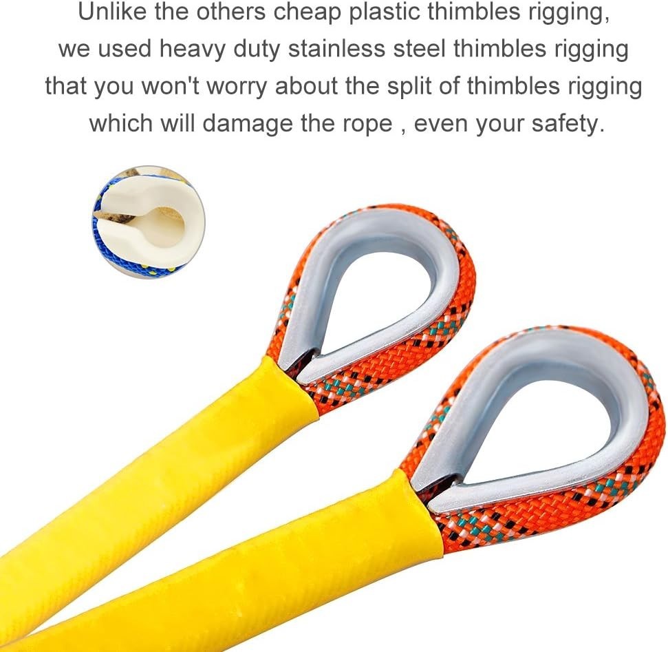 High-Performance Polyester Static Climbing Rope 32ft - 3300lbs Strength