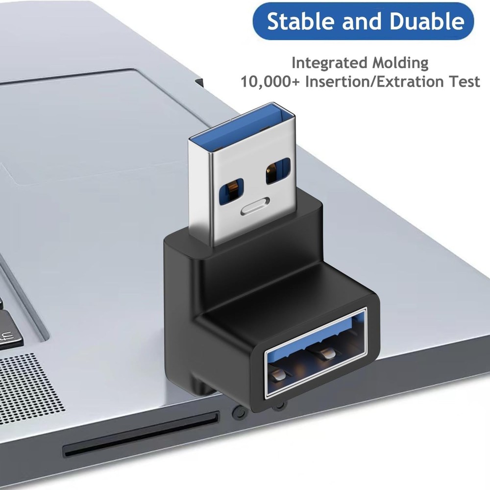 4-Pack USB 3.0 90 Degree Angle Connectors for Fast Charging & Data Transfer
