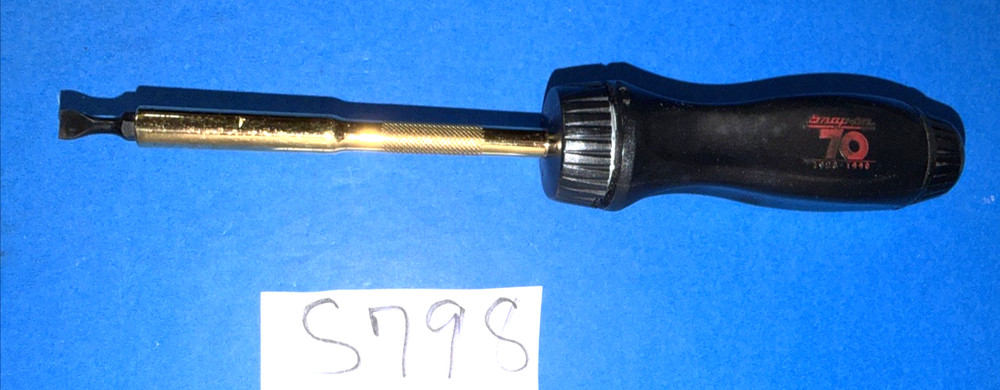 SNAP-ON TOOLS 70 ANNIVERSARY RATCHETING SCREWDRIVER BLACK HANDLE WITH BOX
