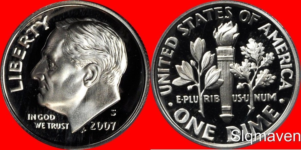 2007 S Clad Roosevelt Dime Deep Cameo Gem Proof