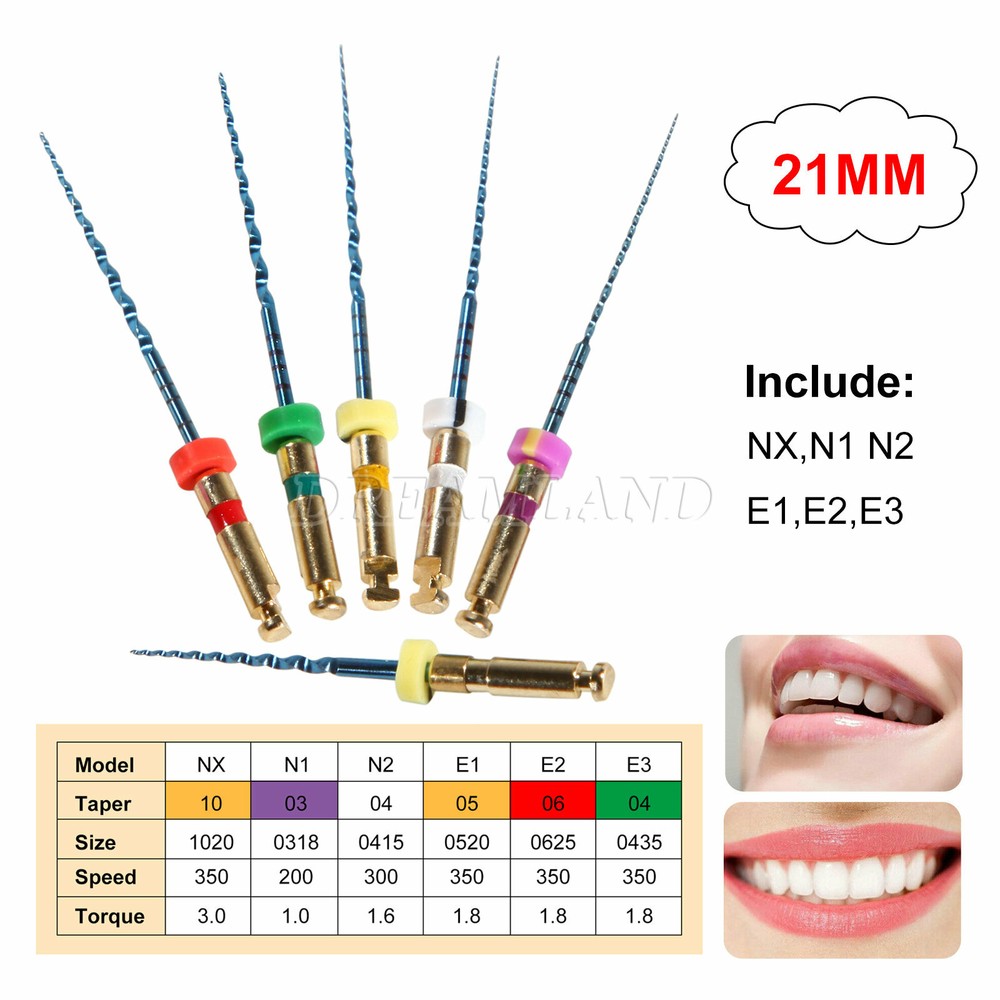 6pcs Endo Root Canal Super Rotary File Heat Activation Engine/Hand Use