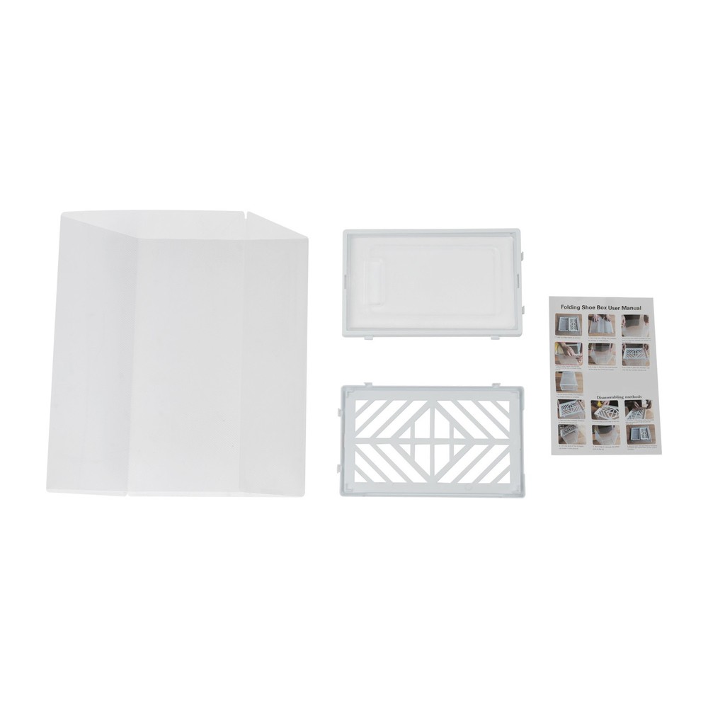 20 Pack White Plastic Shoe Boxes With Lids Stackable Storage Containers Organize