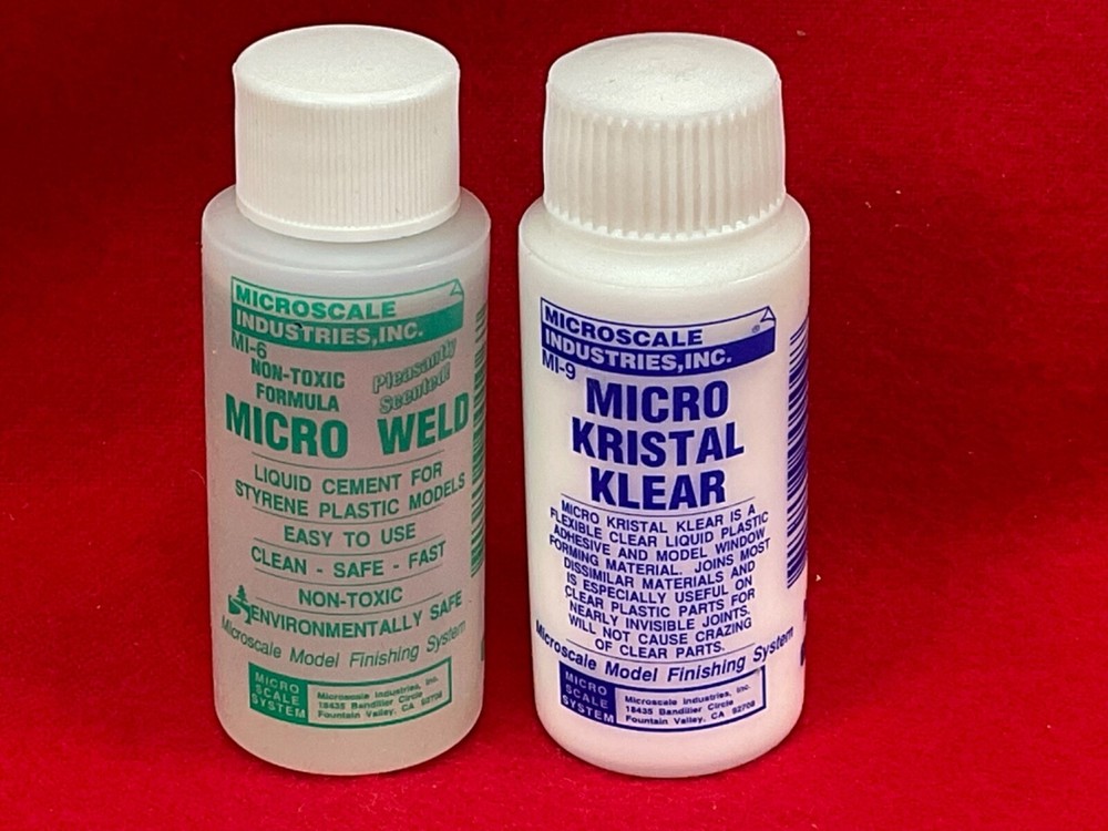 Microscale Industries MI6 + MI9 MICRO WELD + KRISTAL KLEAR  1oz for styrene
