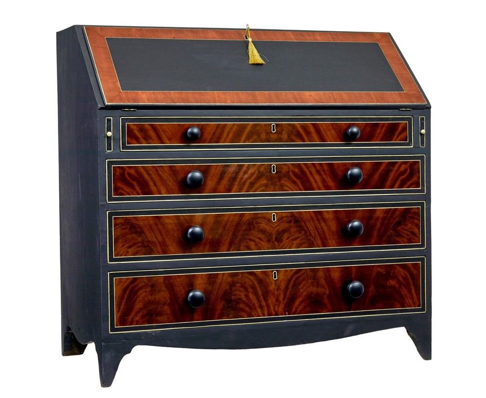 19TH CENTURY VICTORIAN PAINTED BUREAU