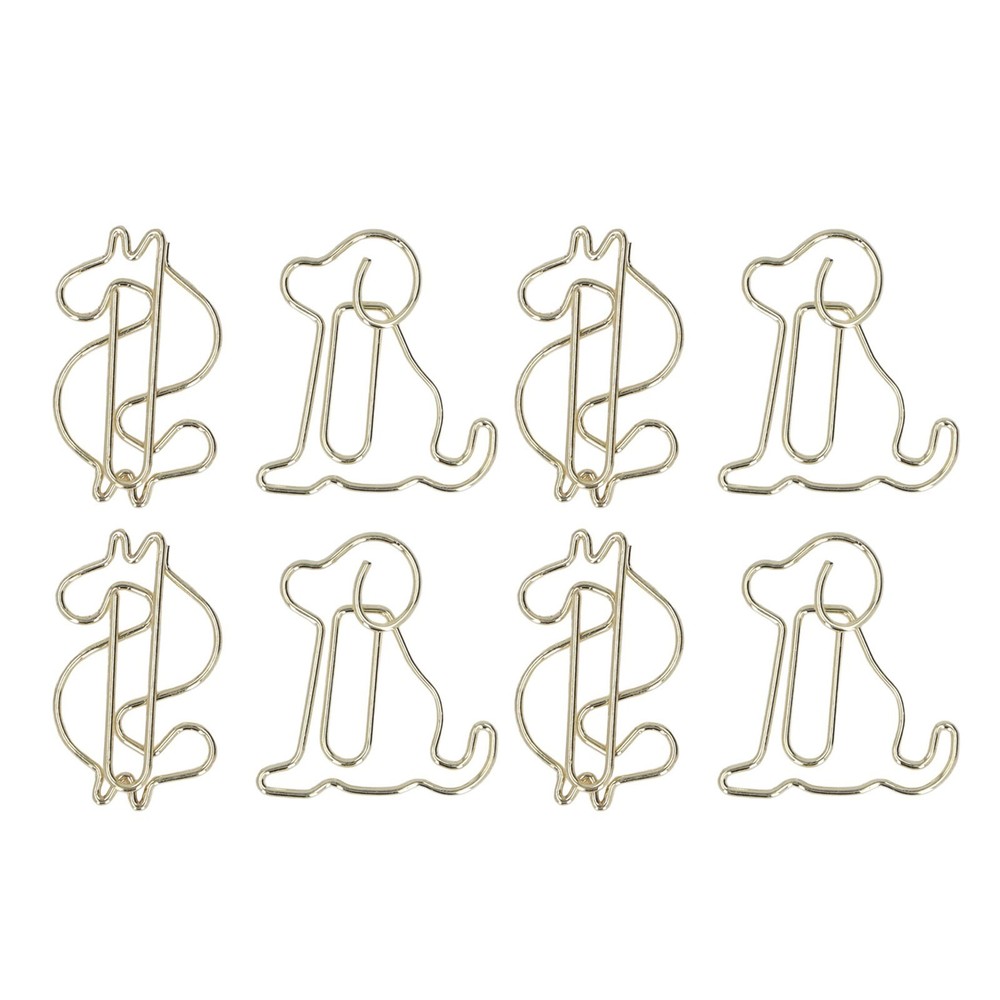 100Pcs Paper Clips Gold Unique Shape Electroplating Process Lightweight Portable