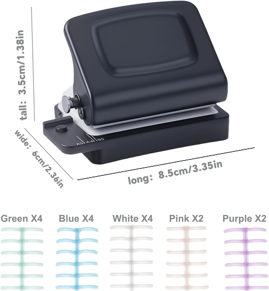 Spiral Binding Machine-Mini 6 Hole Puncher, DIY Creative Book Binder Machine for