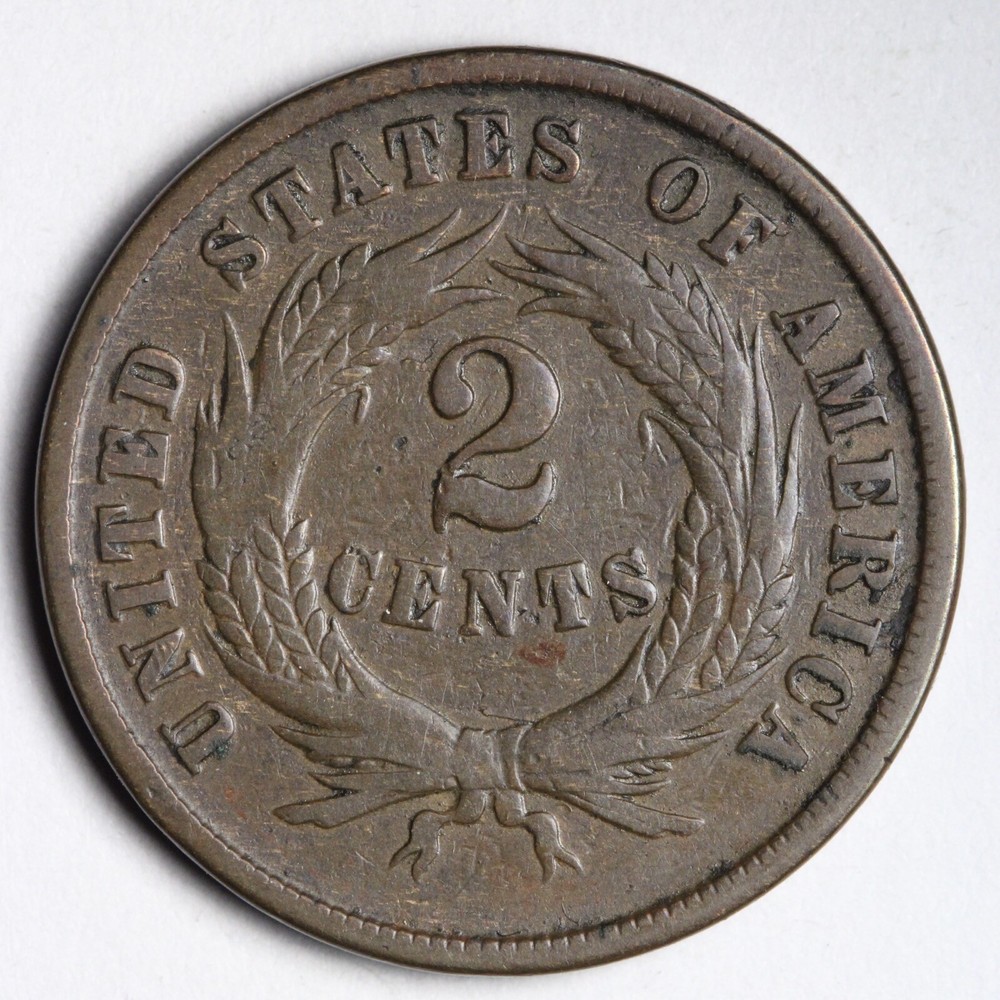 1864 Two Cent Piece CHOICE FINE+ E366 DXCH